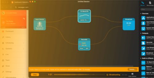 Diffusez et enregistrez sur votre webradio avec Audio Hijack