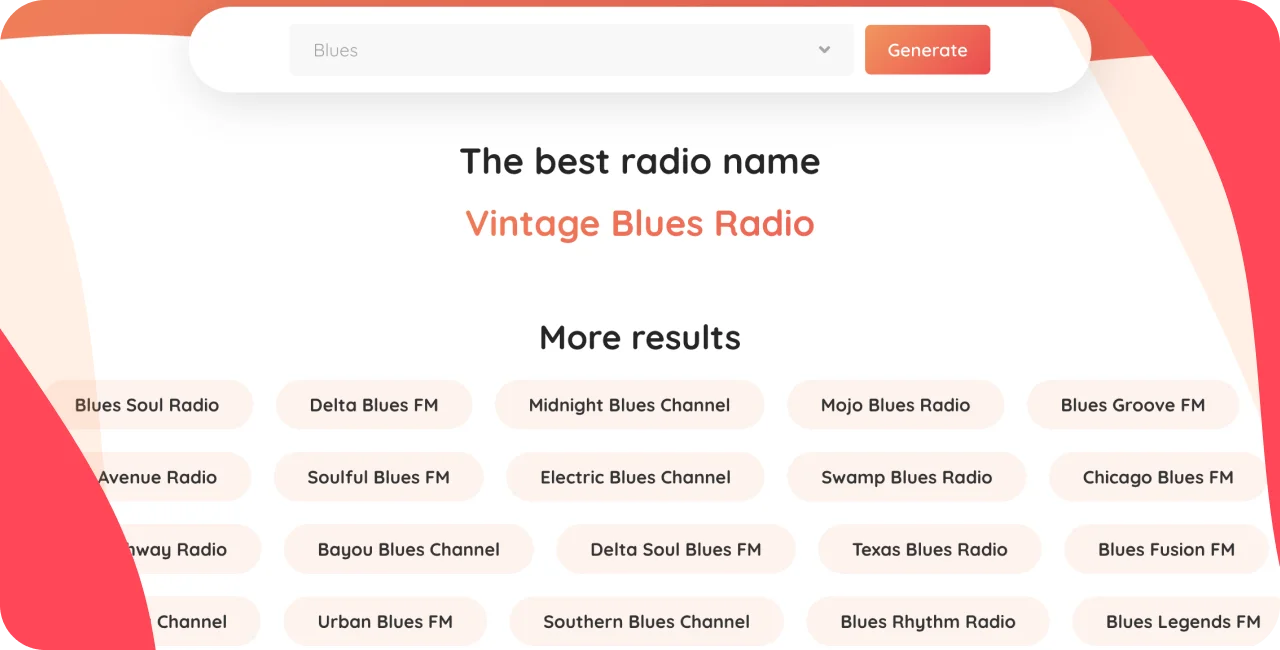 music genres on a radio name generator