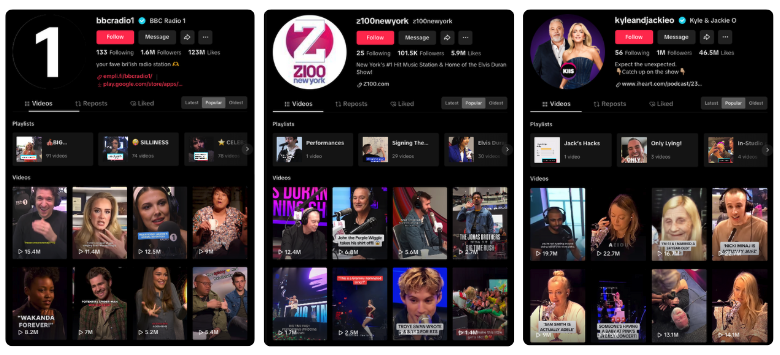 Viral radio TikTok accounts